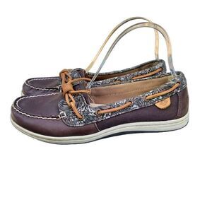 Sperry Top Sider Women's Barrelfish Animal Print Boat Shoe Size 8‎